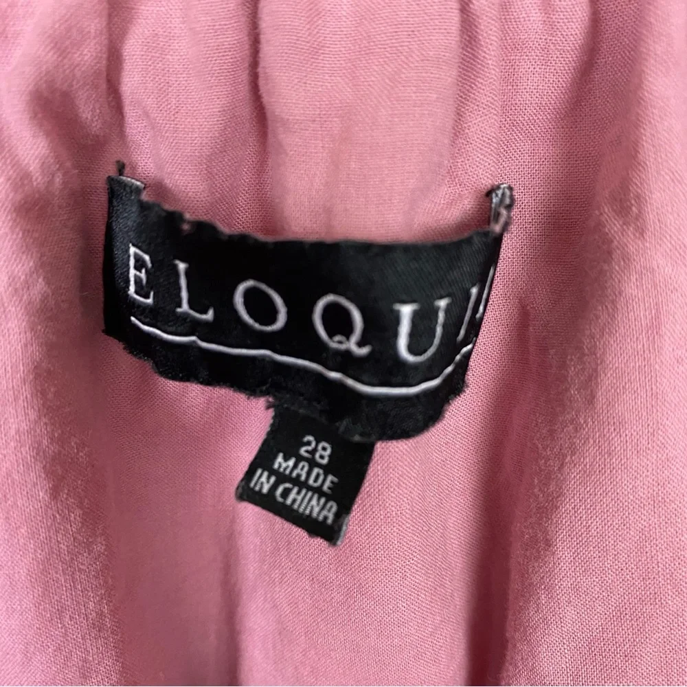 Eloquii Eyelet Tie Front Maxi Dress in Mauve Pink Sizes 22 and 28 - Picture 4 of 5